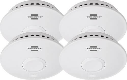 Brennenstuhl RM L 3101 vernetzbarer Rauchmelder 4er Set, weiß, B: 11,5 cm, H: 11,5 cm - Bild 1