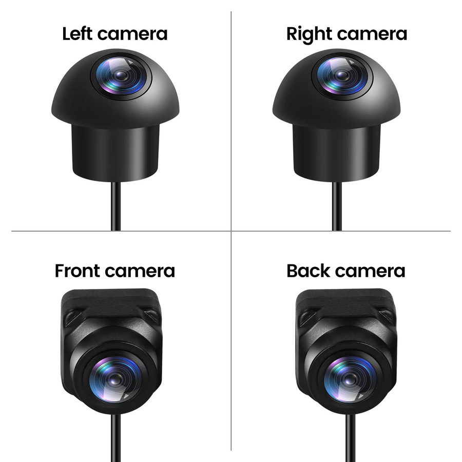 Mekede 360 Grad Panorama Rückfahrkamera Set mit 4 Kameras für Android Radio, Schwarz - Bild 3