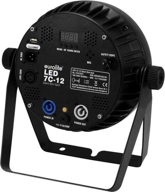 EUROLITE LED 7C-12 Silent Slim Spot Deckenstrahler in Schwarz aus Metall - Bild 1