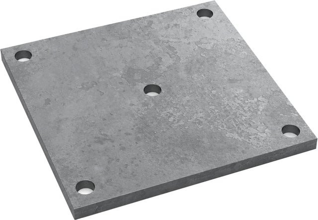 SO-TECH Anschweißplatte aus Stahl Q235 in Schwarz, B/T/H: 17 x 17 x 0,8 cm - Bild 1