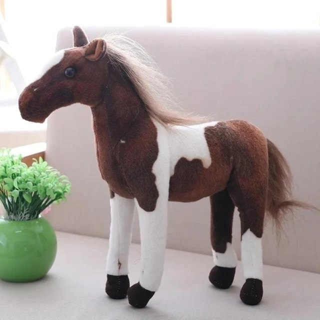 Yiran toy Cartoon Simulation Pferd Plüschtier Puppe, 28cm, Braun - Bild 1