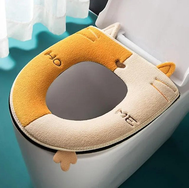 Warmes und verdicktes Toilettensitzkissen aus Baumwolle für dein Zuhause - Bild 1