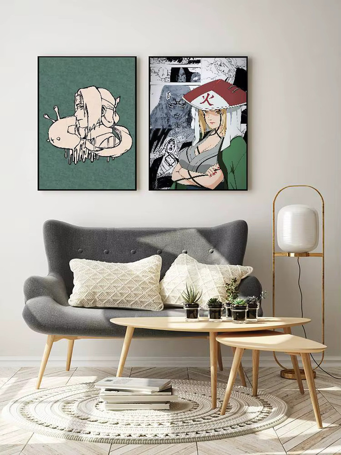 Naruto Tsunade Anime Poster als Vintage Wandkunst Illustration in Mehrfarbig - Bild 7