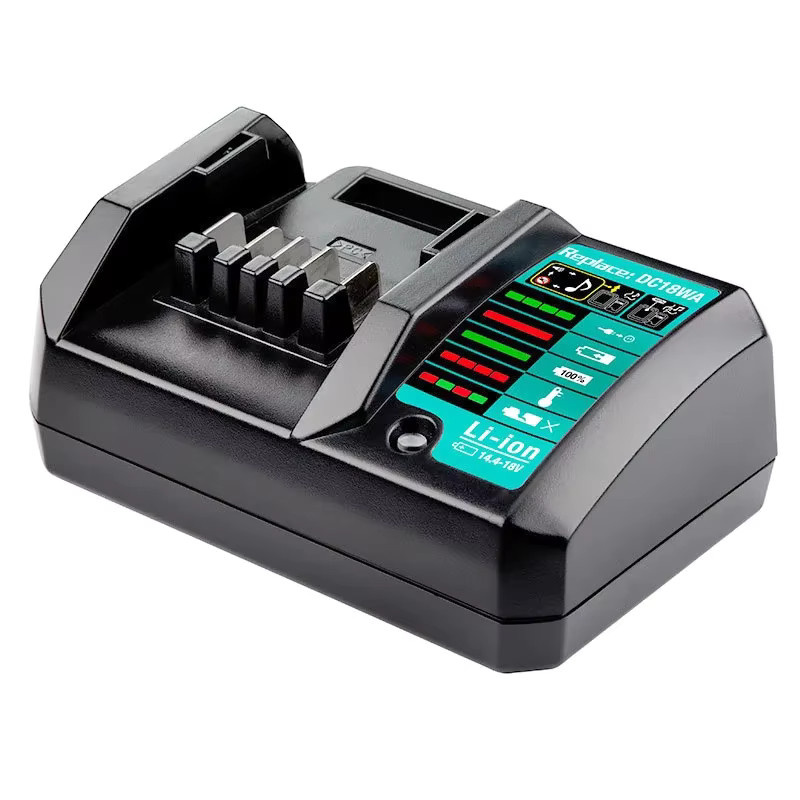 Makita DC18WA Lithium-Ionen-Schnellladegerät für 14,4 V und 18 V Akkus in Schwarz - Bild 2