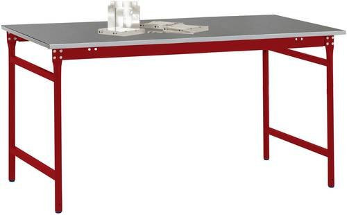 Manuflex Beistelltisch BASIS stationär mit Blechbelag-Platte in Rubinrot, B/T/H: 75 x 50 x 78 cm - Bild 1