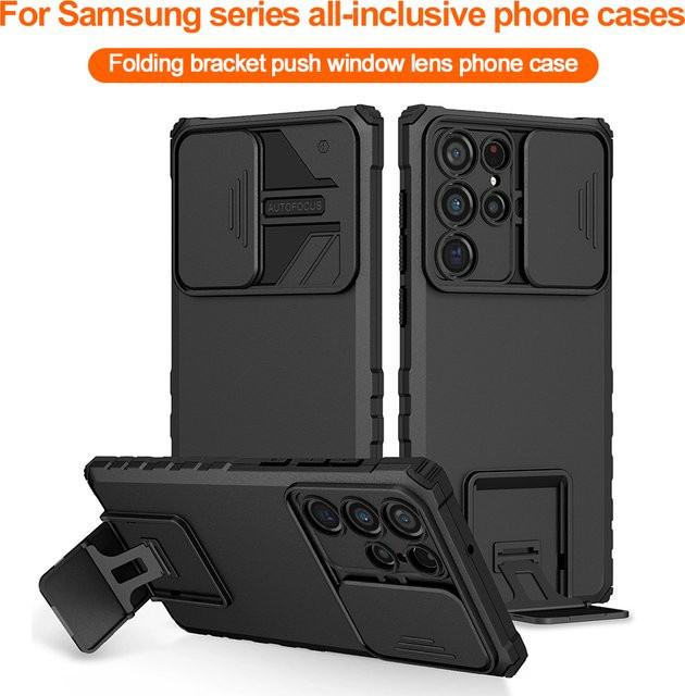 Stoßfeste Handyhülle mit Bumper und Standfunktion für Samsung Galaxy A56 5G A16 A36 A55 A25 A15 A53 A52 A34 A33 A32 A22 A14 A13 A06 A05S in Blau und Schwarz - Bild 1