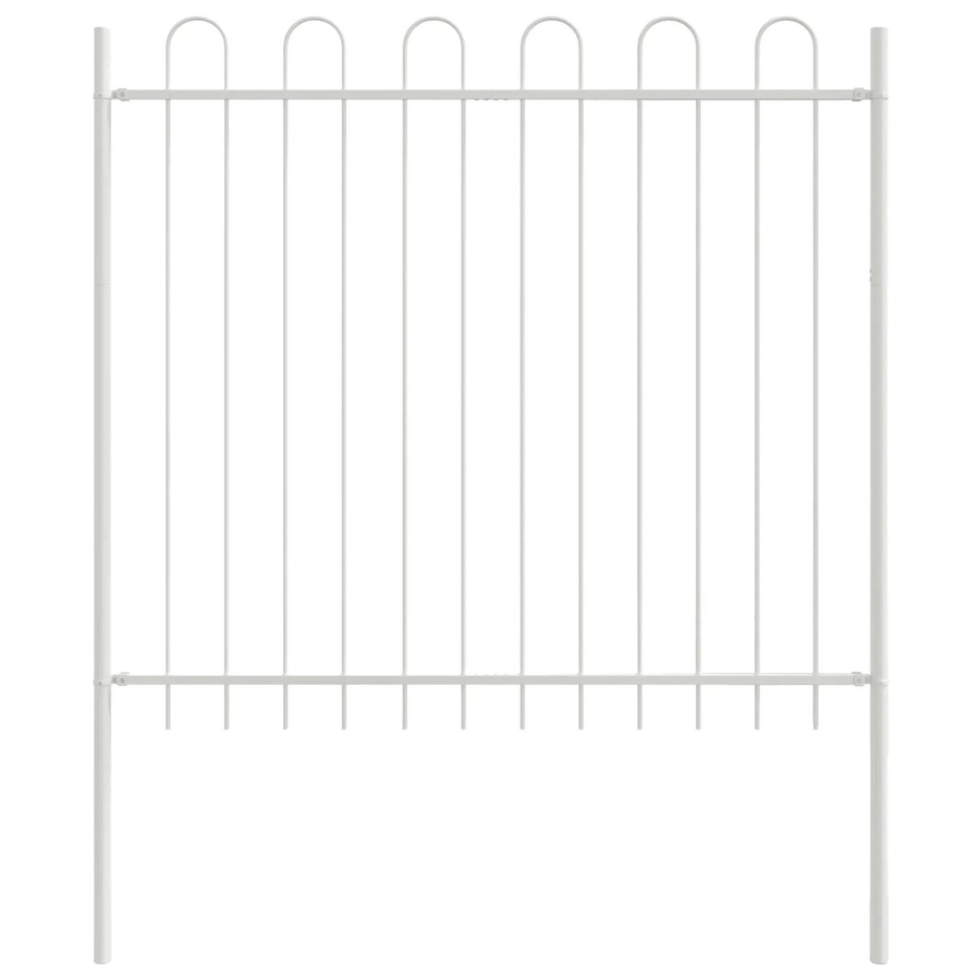 vidaXL Gartenzaun aus pulverbeschichtetem Stahl in Grau, B: 340 cm, H: 100 cm - Bild 1