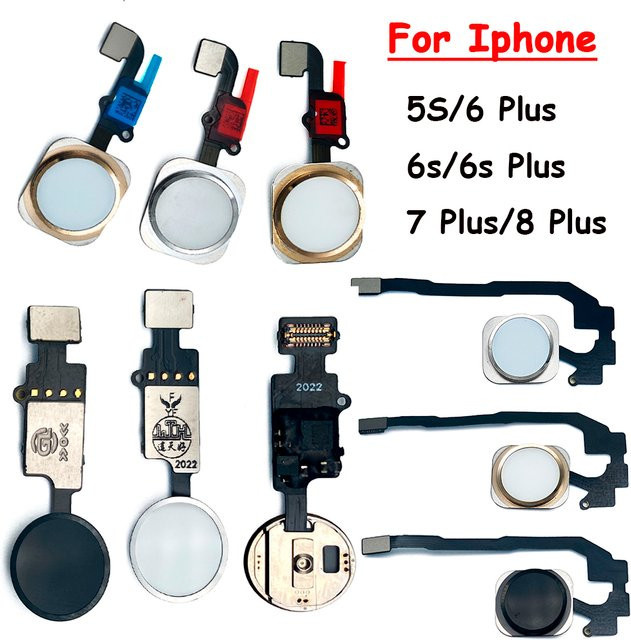 Apple Home Button Flex Ersatzteil für iPhone 6 6S 7 8 Plus 5S in Gold ohne Touch ID Funktion - Bild 1