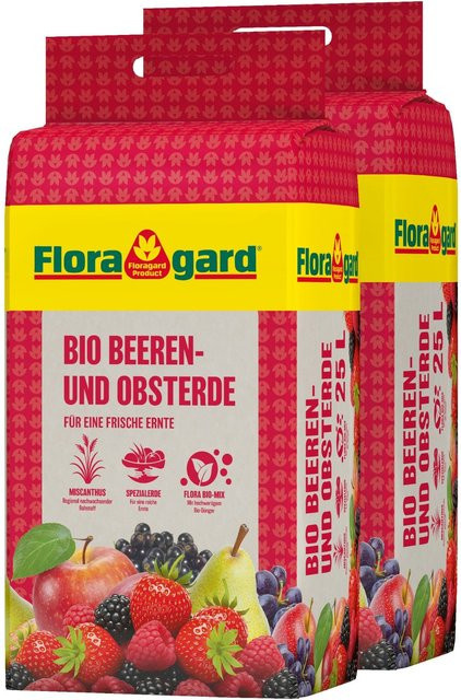 Floragard Bio Beeren- und Obsterde Spezialsubstrat für den Garten, 2 x 25 l - Bild 1