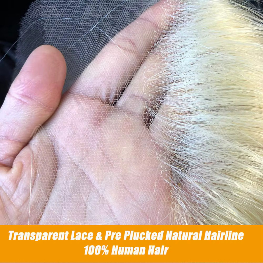 Newmi Echthaar Extensions, 100 % Remy, transparente Schweizer Spitze, 4x4 Spitze - Bild 3