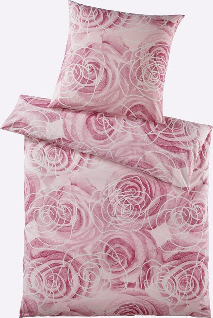 Heine Home Bettwäsche Renforcé aus 100% Baumwolle mit floralem Rosenmuster in Pink - Bild 1