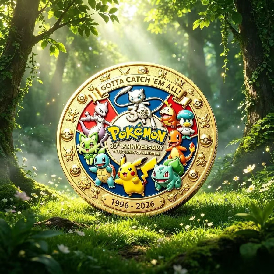 KAYOU Pokemon 30. Jubiläums-Gedenkmünze 1996-2026 Pikachu Metallmedaille - Bild 3