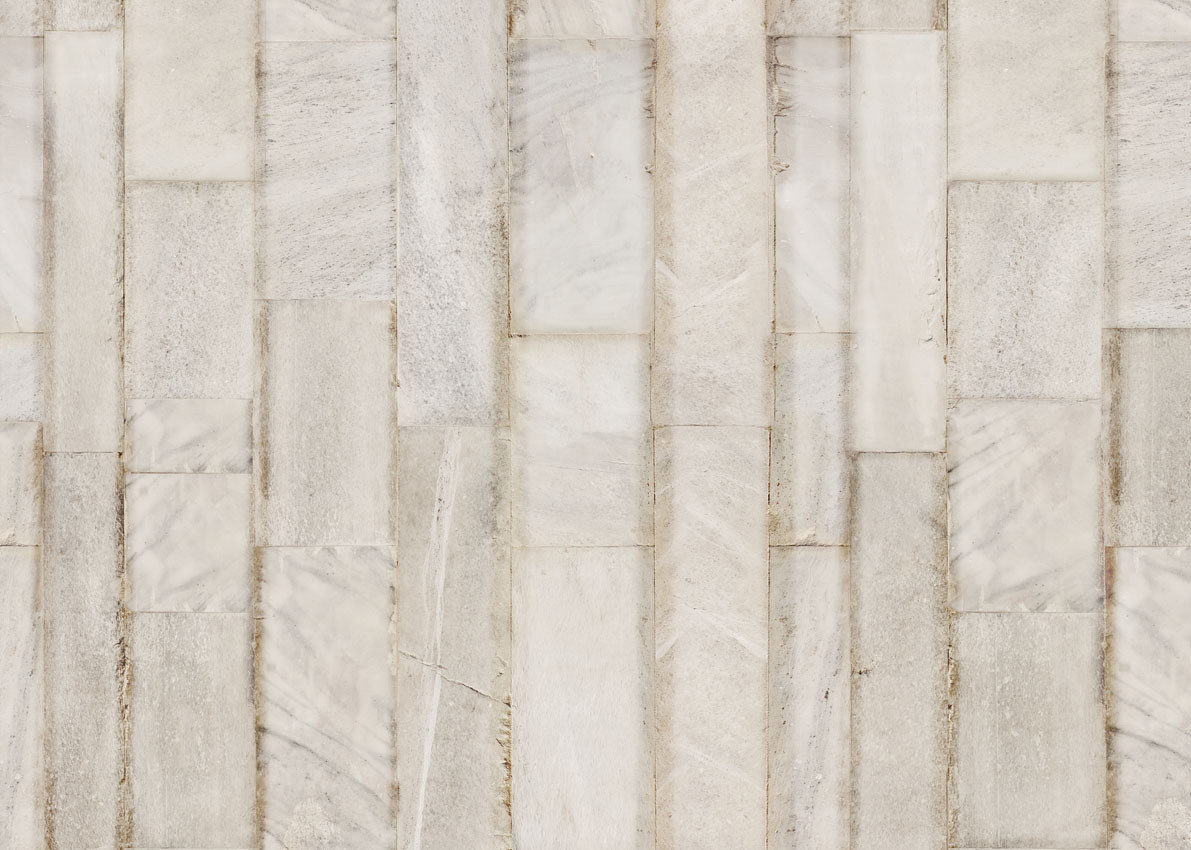 Armani Casa Tapete Kensington Plain in Beige und White aus Vinyl - Bild 1