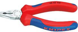 Knipex Kombizange mit verchromtem Kopf in Rot, Länge: 160 mm - Bild 1