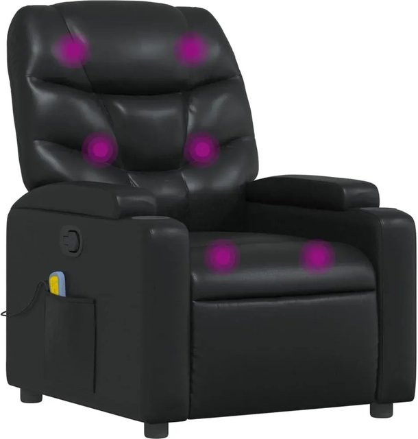 vidaXL Massagesessel Schwarz aus Kunstleder mit Armlehnen - Bild 1