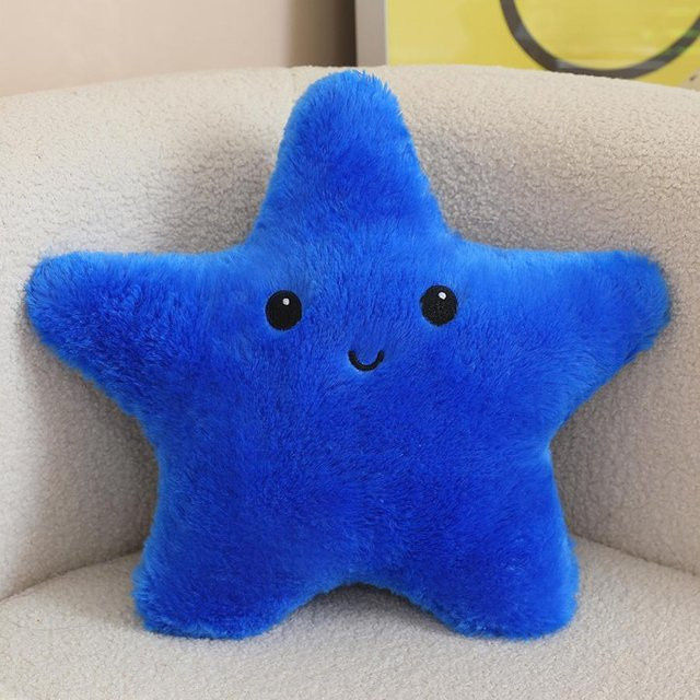 Yiran toy Sternförmiges Plüschkissen in Blau für Kinderzimmer und Wohnzimmer - Bild 1