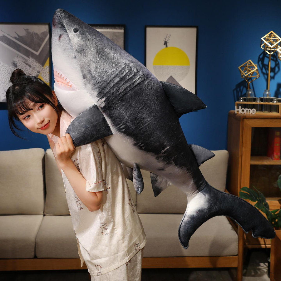 Megalodon Hai Plüschtier Kissen, Grau, ab 14 Jahren - Bild 3