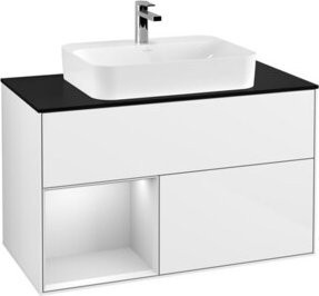 V&B Waschtischunterschrank Finion 100 in Weiß lackiert, B/T/H: 100 x 50,1 x 50,1 cm - Bild 1