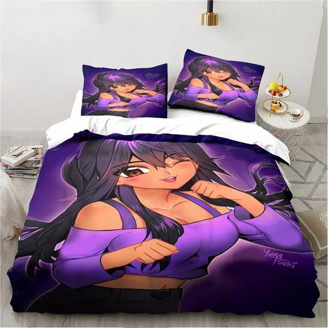 Aphmau Bettwäsche-Set mit Flügel-Cartoon-Motiv für Einzel-, Doppel- oder King-Size-Betten, inklusive Bettbezug und Kissenbezug, B/H: 180 x 210 cm - Bild 1