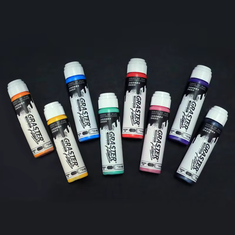 Graffiti Flowing Pen Acryl-Pigmentstift auf Ölbasis mit Rundkopf in Schwarz und Pink, geruchloser Permanent-Marker für Malzubehör - Bild 2