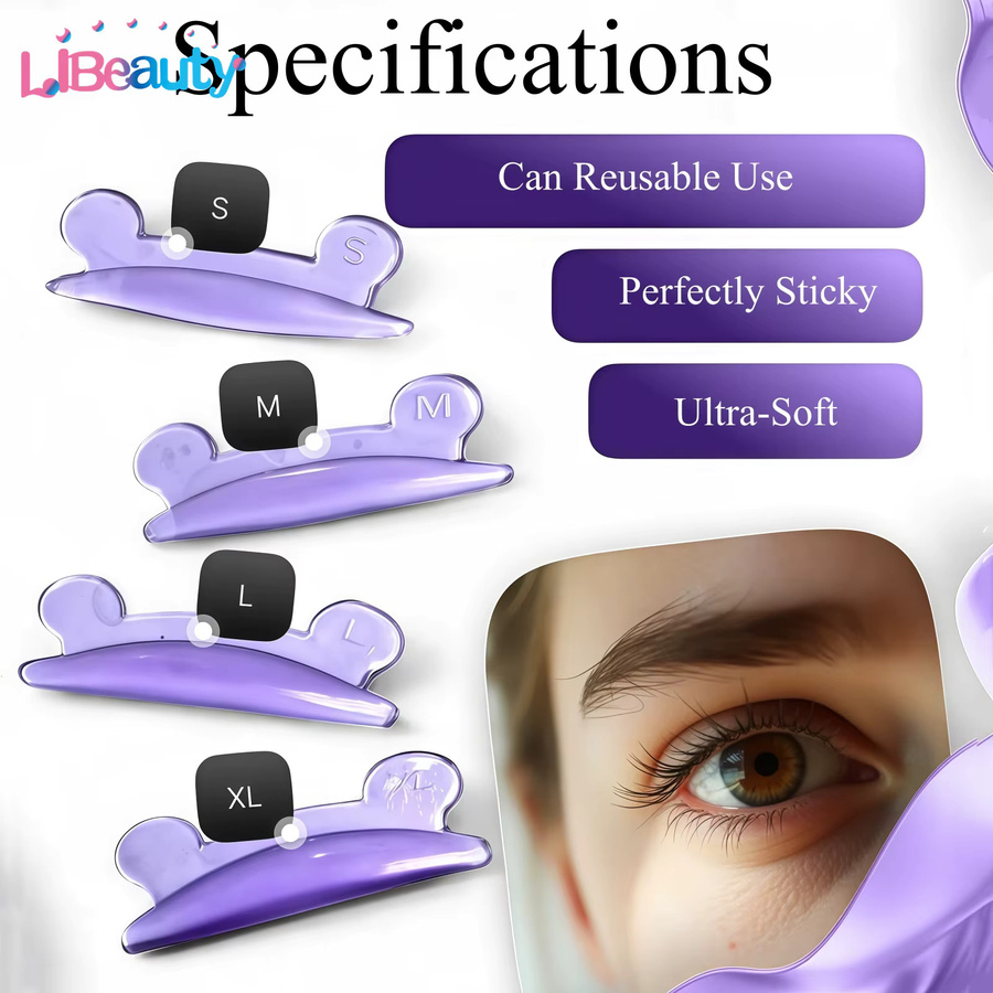 Libeauty Wimpernperm-Stäbchen, 4 Paar, L-Curl, Silikon, Unisex - Bild 2