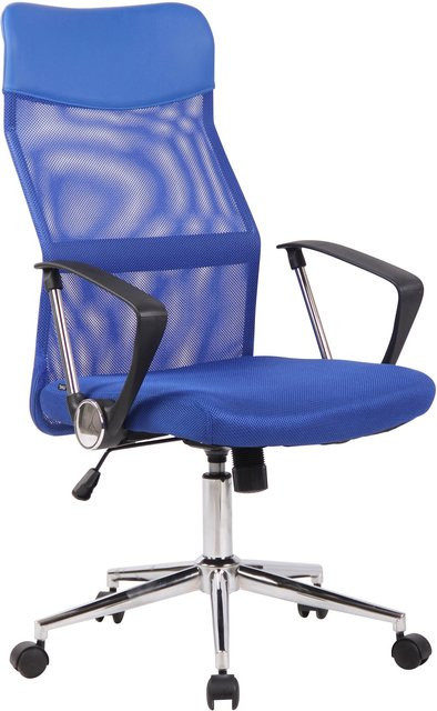 TPFLiving Bürostuhl Cordoba mit Netztbezug in Blau, Drehstuhl für Home Office mit Armlehnen und Rollen, H x B x T: 118 x 64 x 60 cm - Bild 1