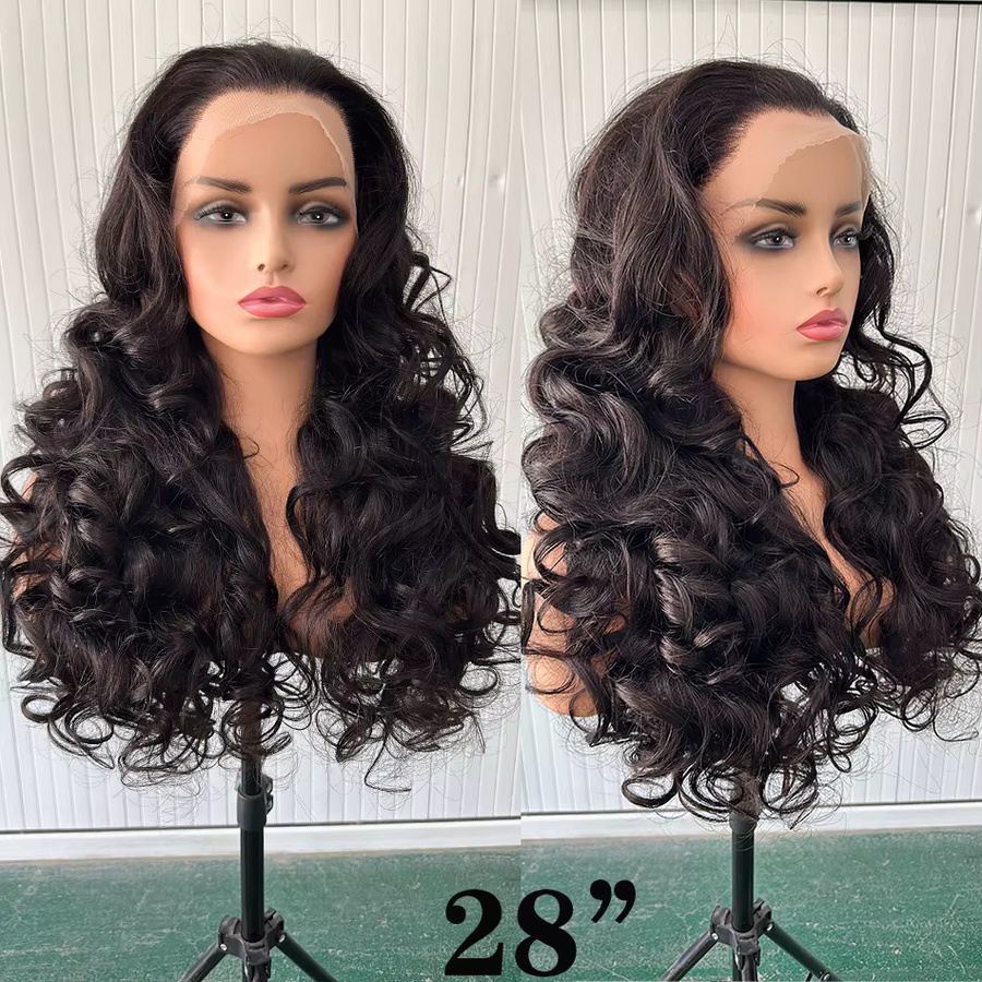 fraisbelle Perücke, 100 % Echthaar, Körperwelle, HD-Spitzenfront, Unisex - Bild 2