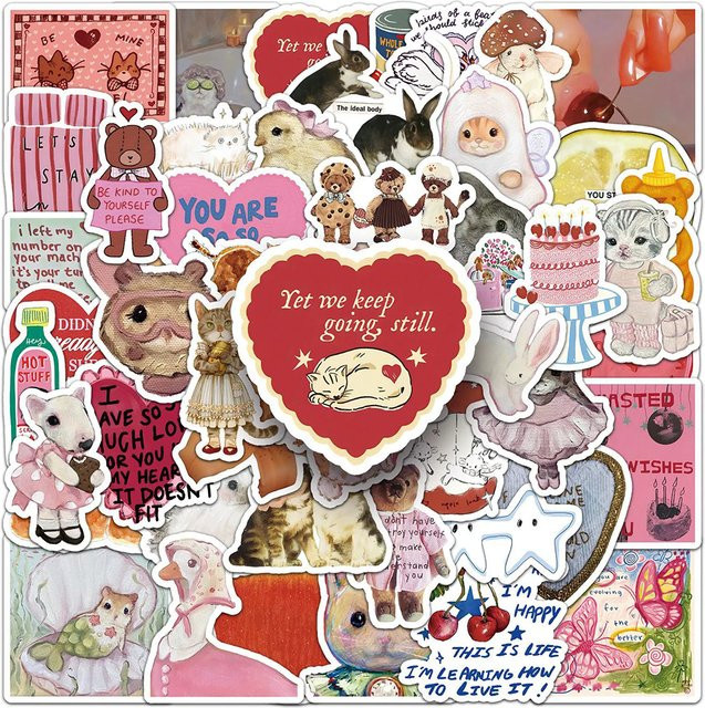 Charile Retro Tier Muster Aufkleber Set in Multicolor für Scrapbooking und DIY Deko - Bild 1