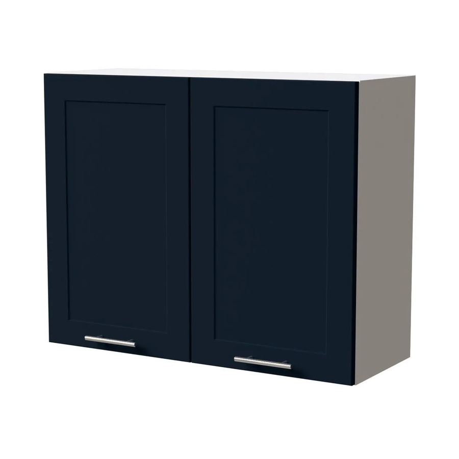 Feldmann-Wohnen Hängeschrank Oslo Küchenschrank Weiß und Indigo Matt B: 90 cm, T: 32,5 cm, H: 72 cm - Bild 2