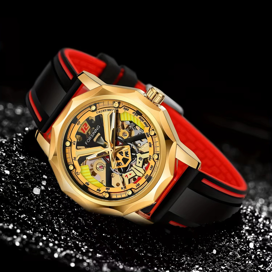 FORSINING Armbanduhr, Handaufzug, Gold, Herren - Bild 3