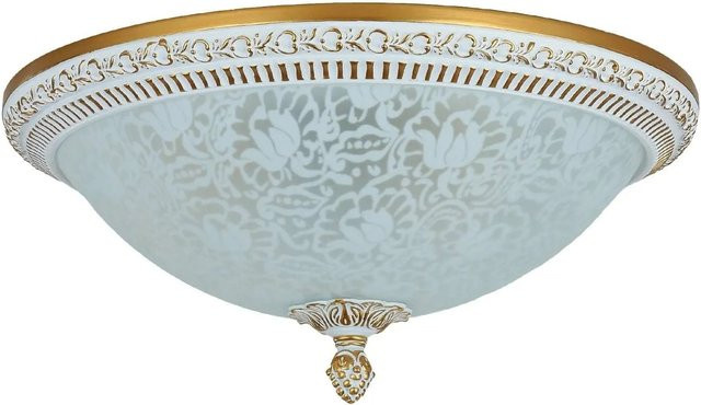 Licht-Erlebnisse Deckenlampe in Shabby Chic aus Glas und Metall, Farbe Weiß und Gold, Durchmesser: 35 cm, Fassung E27 - Bild 1