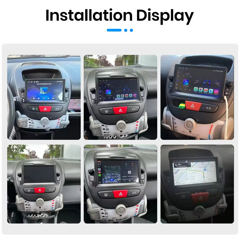 Junsun 7 Zoll Kabelloses CarPlay und Android Auto Autoradio für Peugeot 107 Toyota Aygo Citroen C1, Multimedia Stereo-Videoplayer mit IPS Touchscreen in Schwarz - Bild 2