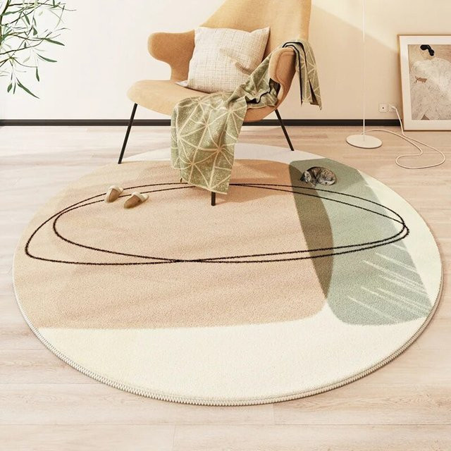 VIKAMA Runder Teppich in Multicolour, Waschbare Krabbelmatte für Wohnzimmer, Kinderzimmer und Schlafzimmer - Bild 1