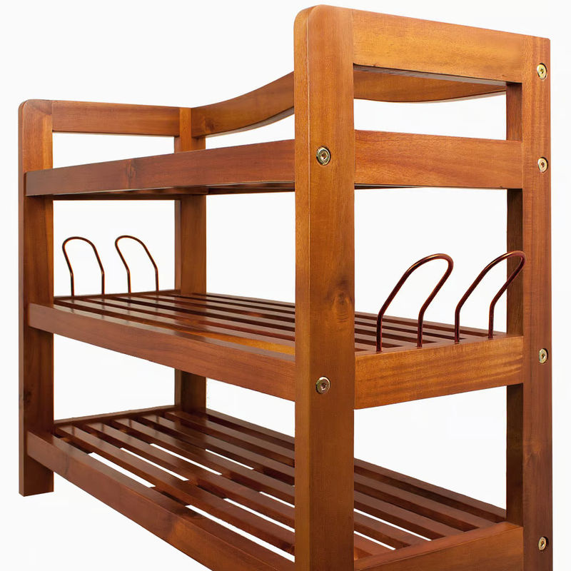 Casaria Schuhregal aus Akazien-Hartholz in Braun mit 3 Etagen, B/T/H: 62 x 26 x 26 cm - Bild 3