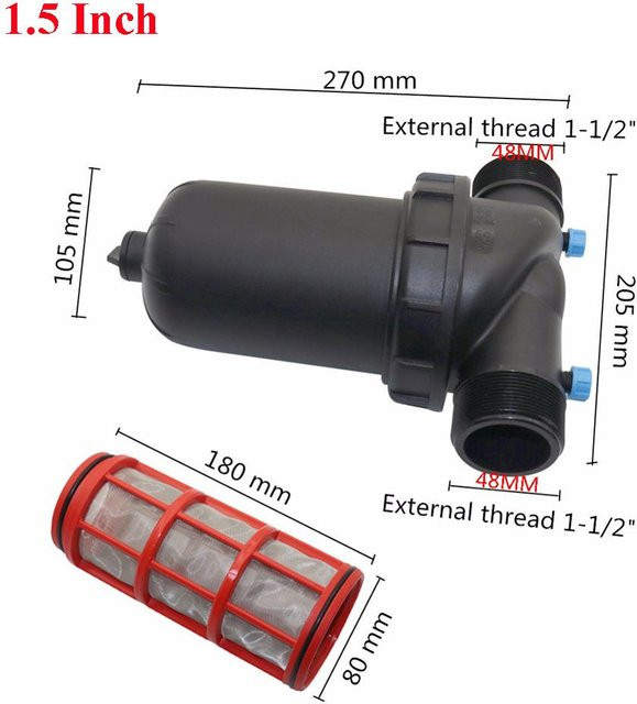Ora Home Siebfilter für Gartenbewässerung und Tropfbewässerung mit 120 Mesh Edelstahlgeflecht und Außengewinde - Bild 1