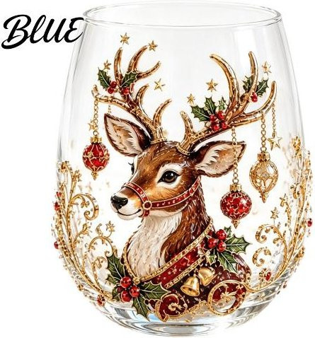 Transparente Teetasse aus Glas mit 3D-geprägtem Weihnachtsmann-Muster - Bild 1