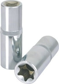 KS Tools CHROMEplus TX-E-Stecknuss lang E14 1/2 Zoll Silber - Bild 1