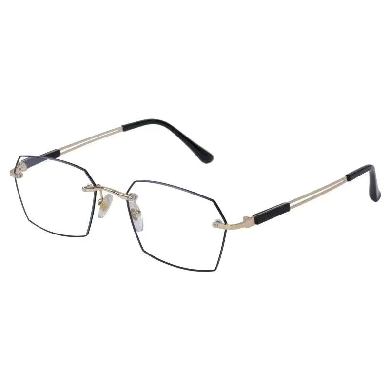 Photochromatische HD Anti-Blaulicht Anti-Ermüdungs-Lesebrille, randlos, Metall - Bild 2