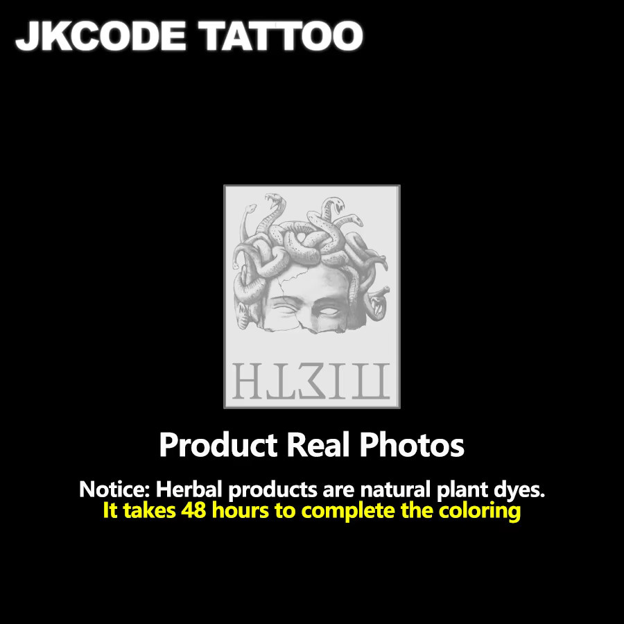 JKCODE TATTOO Kräuter-Tattoo-Aufkleber Medusa, Unisex - Bild 3