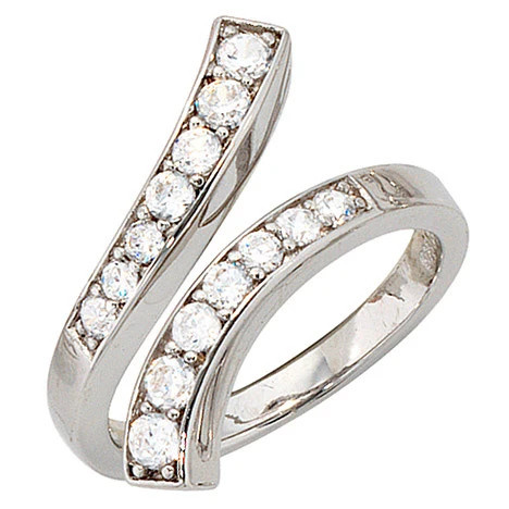 Colfem Ring offen, 925 Silber, Zirkonia, Damen, Ringgröße 50 - Bild 1