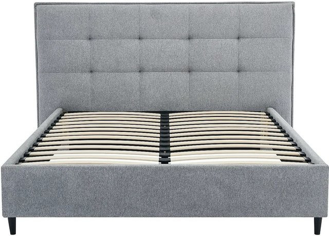 Vente-unique Bettrahmen Nirpio, gepolsterter Stoffbettrahmen in Grau, B/T: 180 x 200 cm, Höhe: 217 cm - Bild 1