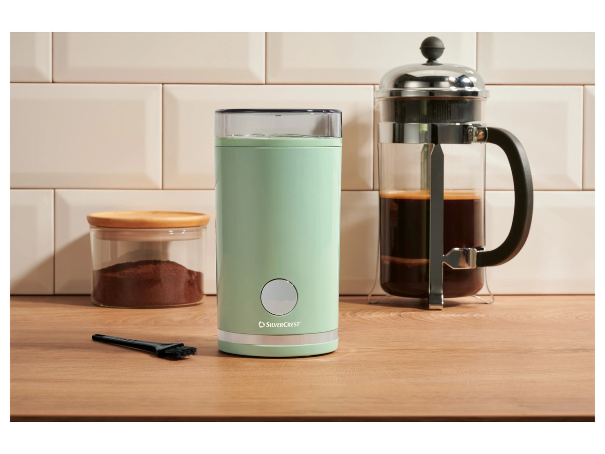 SILVERCREST Elektrische Kaffeemühle SKME 180 D1 mit Edelstahlklingen in Grün - Bild 2