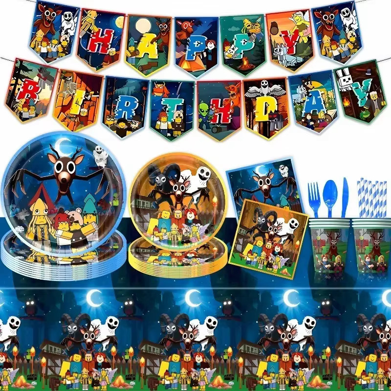 Potdemiel Halloween und Geburtstag Party Dekoration Set mit Cartoon Tier Luftballons und Papierhängern in Mehrfarbig - Bild 4
