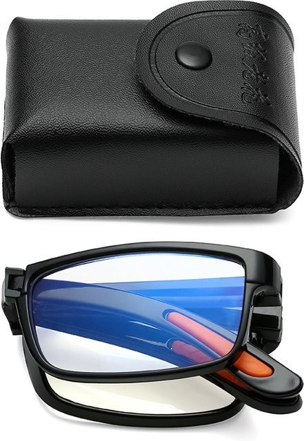 Glazzy Taschenspiegel Classic in Schwarz für Senioren mit Klappfunktion - Bild 1