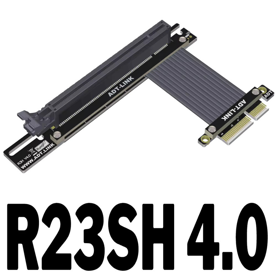 ADT-Link PCIe 4.0 X4 auf X16 Riser-Kabel PCI-E Extender in Schwarz für RTX 3090 und RX6800XT R23SL R23SF R23SH - Bild 3