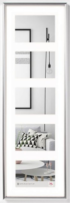 Galeria Bilderrahmen Silber mit Passepartout für Tischaufstellung oder Wandmontage, B/H: 10 x 15 cm - Bild 1