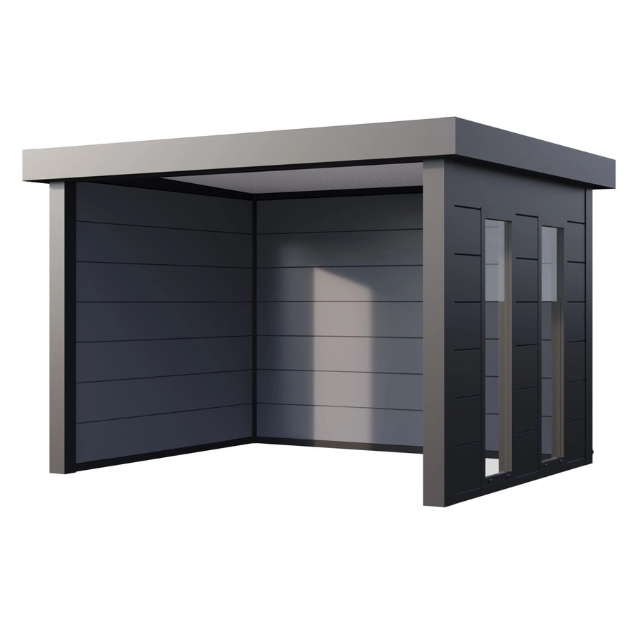 Telluria Pavillon Singolo mit Fenster in Anthrazit Grau, B/T: 358 x 298 cm - Bild 2