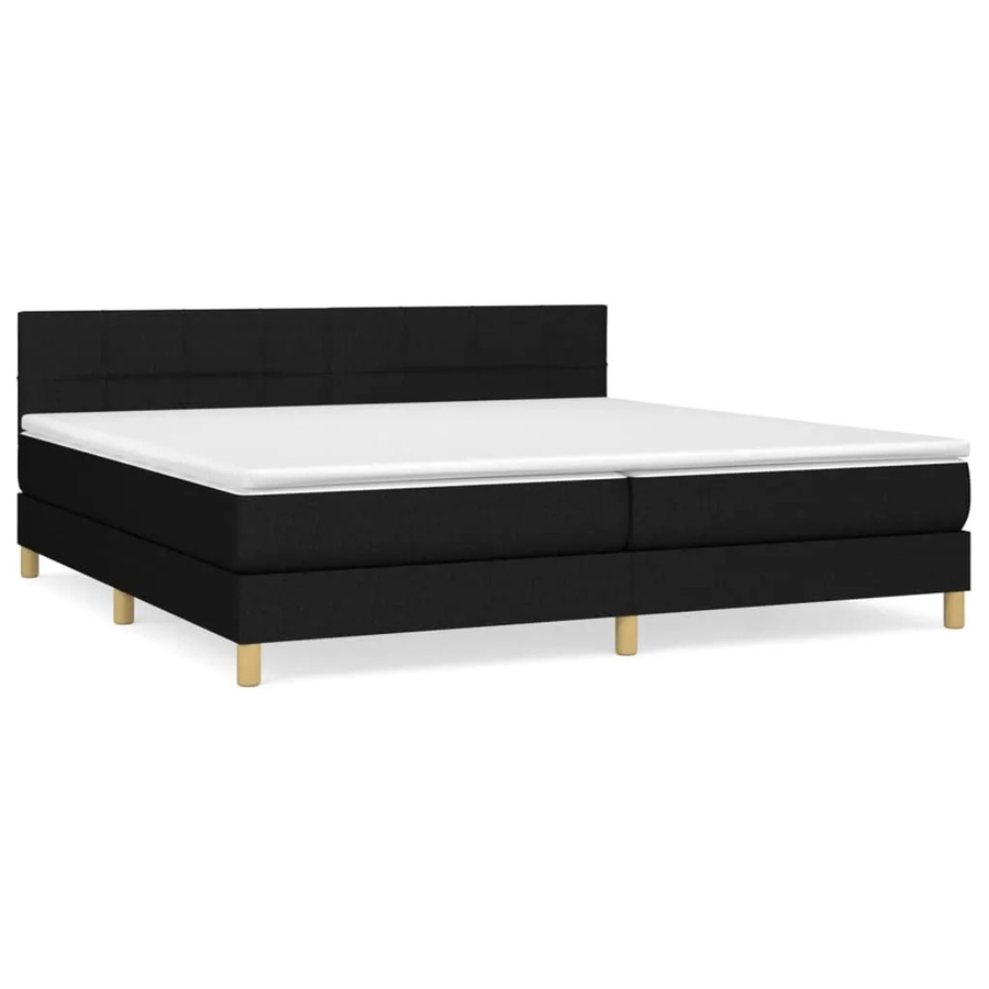 vidaXL Boxspringbett mit Matratze und Kopfteil in Schwarz, B/T/H: 200 x 200 x 78 cm - Bild 2