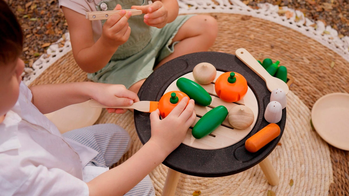 PlanToys Obst & Gemüseset, Holz, ab 1,5 Jahre - Bild 1