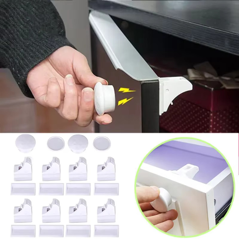 vvocci Magnetische Kindersicherung für Schränke und Schubladen in Weiß - Bild 2